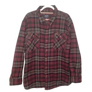 Smiths Workwear Flannet Shacket Mens Sz M Red Plaid NWT Tartan Comfy Soft Warm
